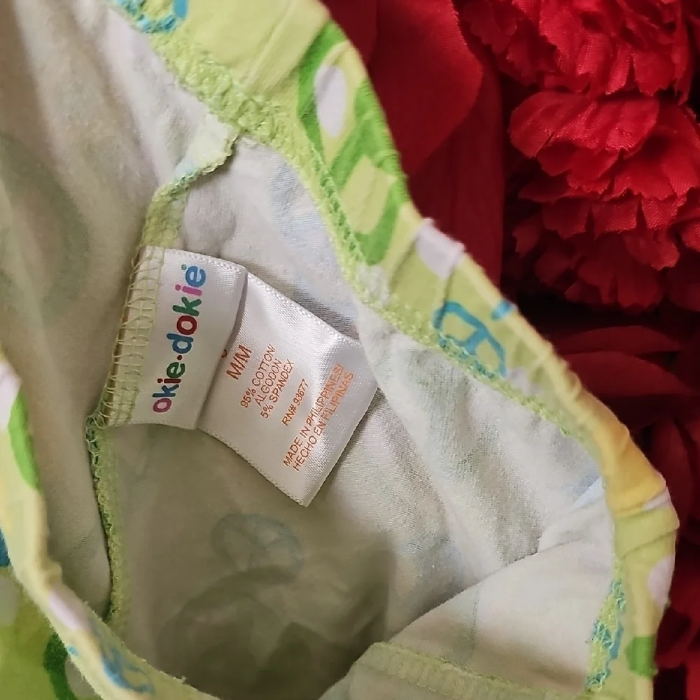 Okie Dokie Girls Colorful Peace Sign Capri Pajama Leggings Size 5